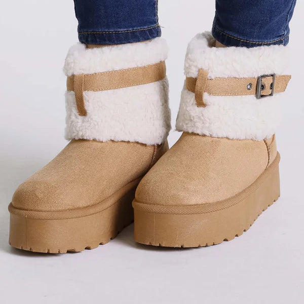 Kathy - Faux-Fur Strap Platform Boots