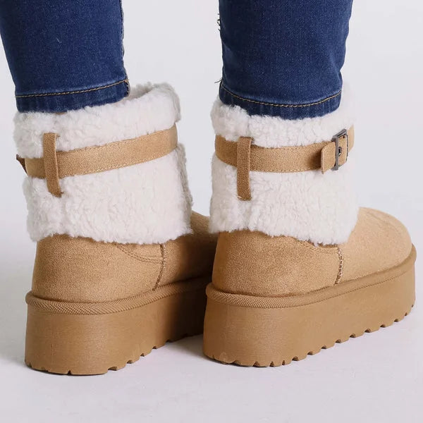 Kathy - Faux-Fur Strap Platform Boots