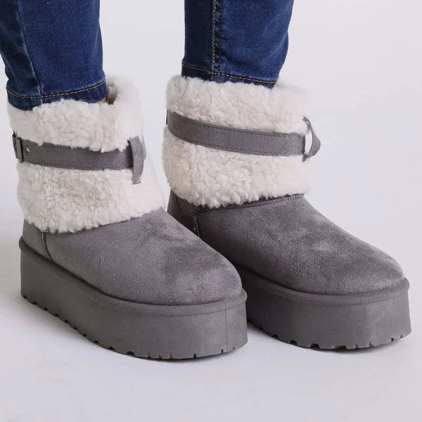 Kathy - Faux-Fur Strap Platform Boots