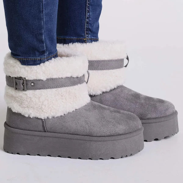 Kathy - Faux-Fur Strap Platform Boots