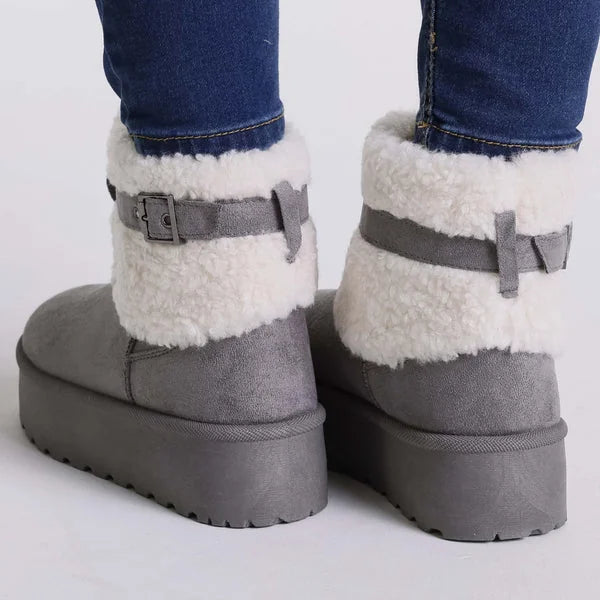 Kathy - Faux-Fur Strap Platform Boots