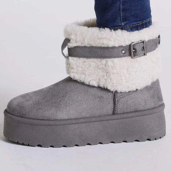 Kathy - Faux-Fur Strap Platform Boots