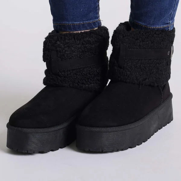 Kathy - Faux-Fur Strap Platform Boots