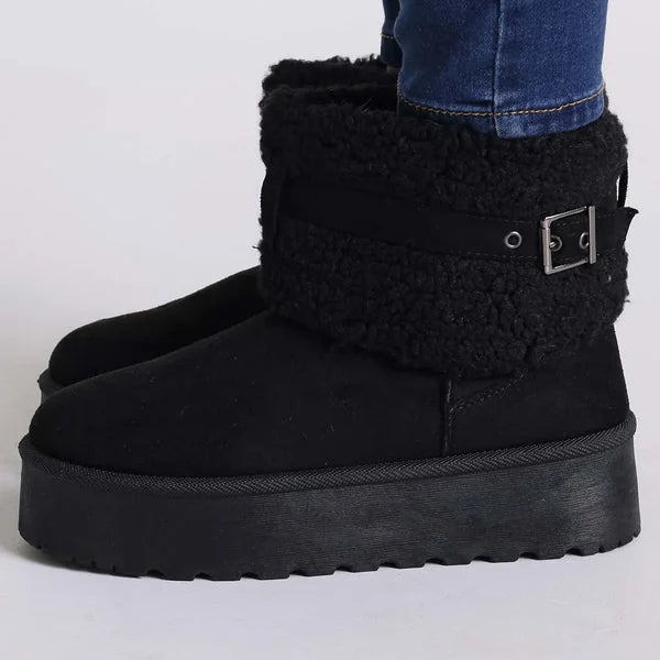 Kathy - Faux-Fur Strap Platform Boots