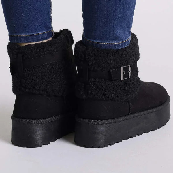 Kathy - Faux-Fur Strap Platform Boots