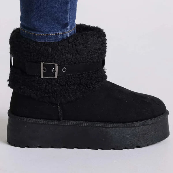 Kathy - Faux-Fur Strap Platform Boots