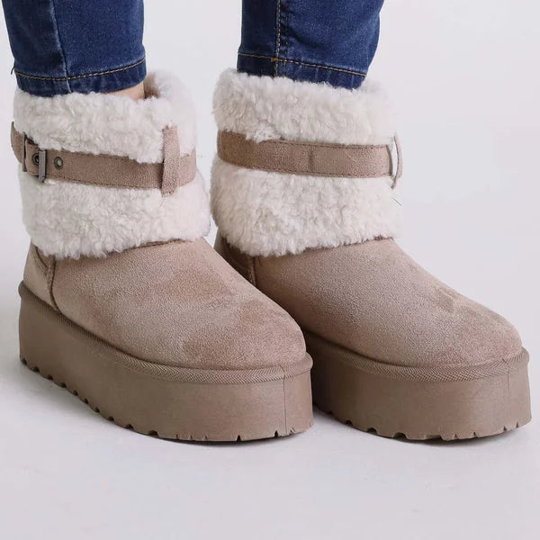 Kathy - Faux-Fur Strap Platform Boots