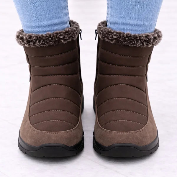Doris - Faux-Fur Trim Quilted Boots