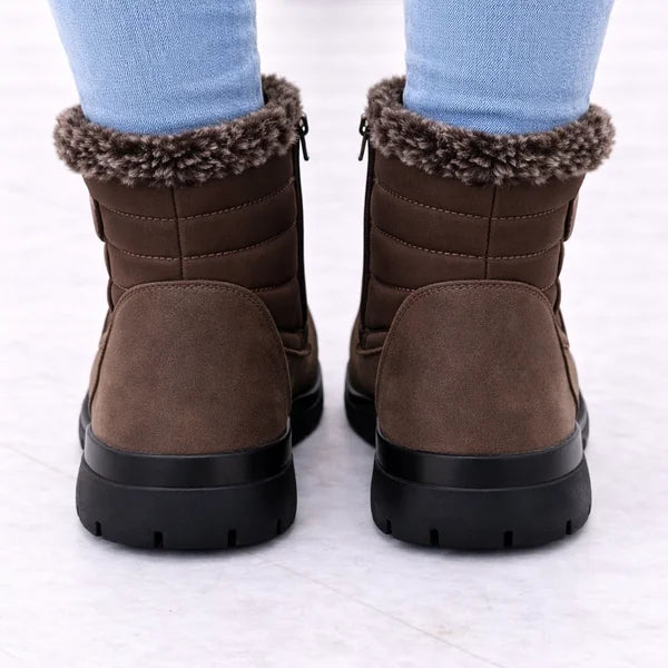 Doris - Faux-Fur Trim Quilted Boots