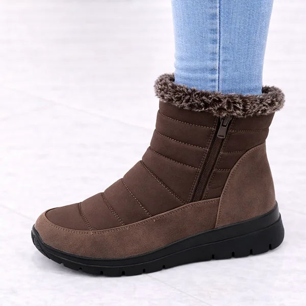 Doris - Faux-Fur Trim Quilted Boots