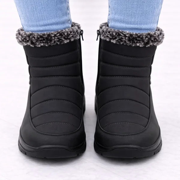 Doris - Faux-Fur Trim Quilted Boots