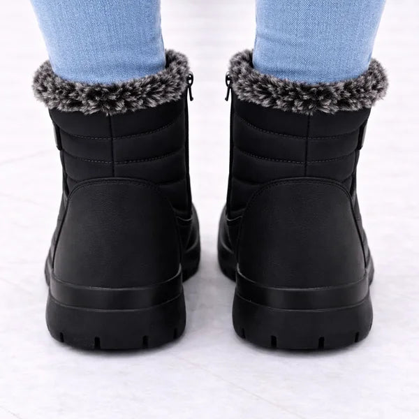 Doris - Faux-Fur Trim Quilted Boots