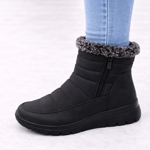 Doris - Faux-Fur Trim Quilted Boots