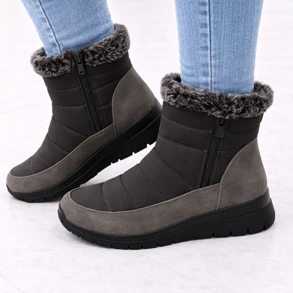 Doris - Faux-Fur Trim Quilted Boots