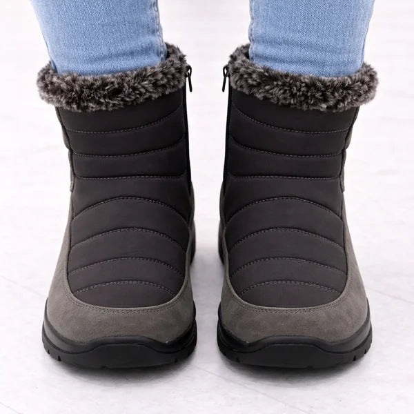 Doris - Faux-Fur Trim Quilted Boots
