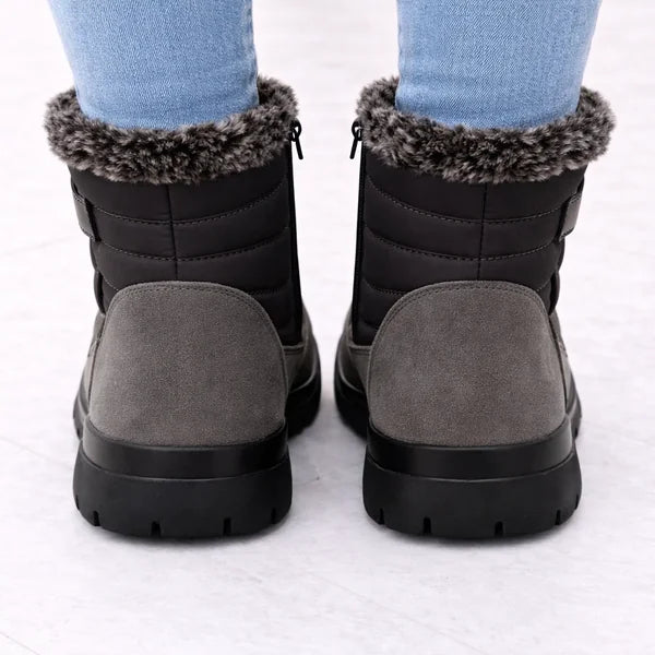 Doris - Faux-Fur Trim Quilted Boots