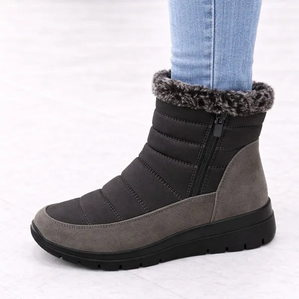 Doris - Faux-Fur Trim Quilted Boots