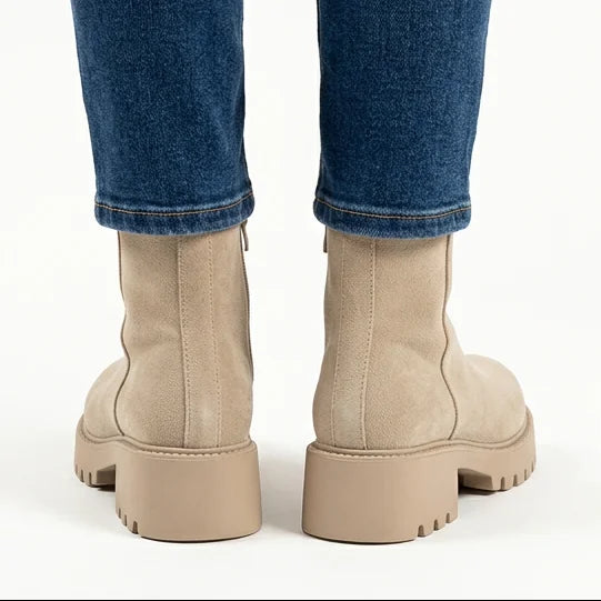 Cindy - Faux-Suede Lug-Sole Ankle Boots