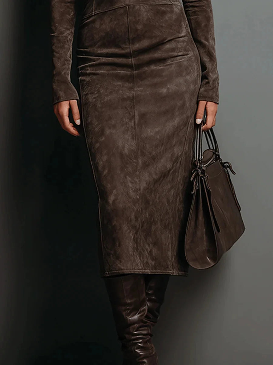 Marianne - Fitted Turtleneck Midi Dress
