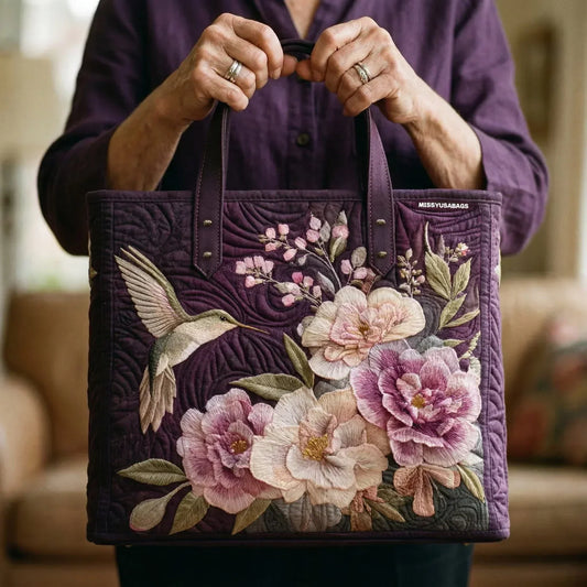 Quilted Bag - Hummingbirds and Orchids