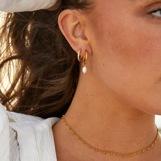 Sophie - Freshwater Pearl Hoop Earrings
