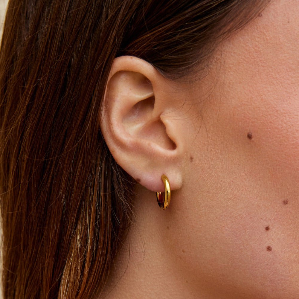 Emma - Set of Three Mini Gold Hoop Earrings