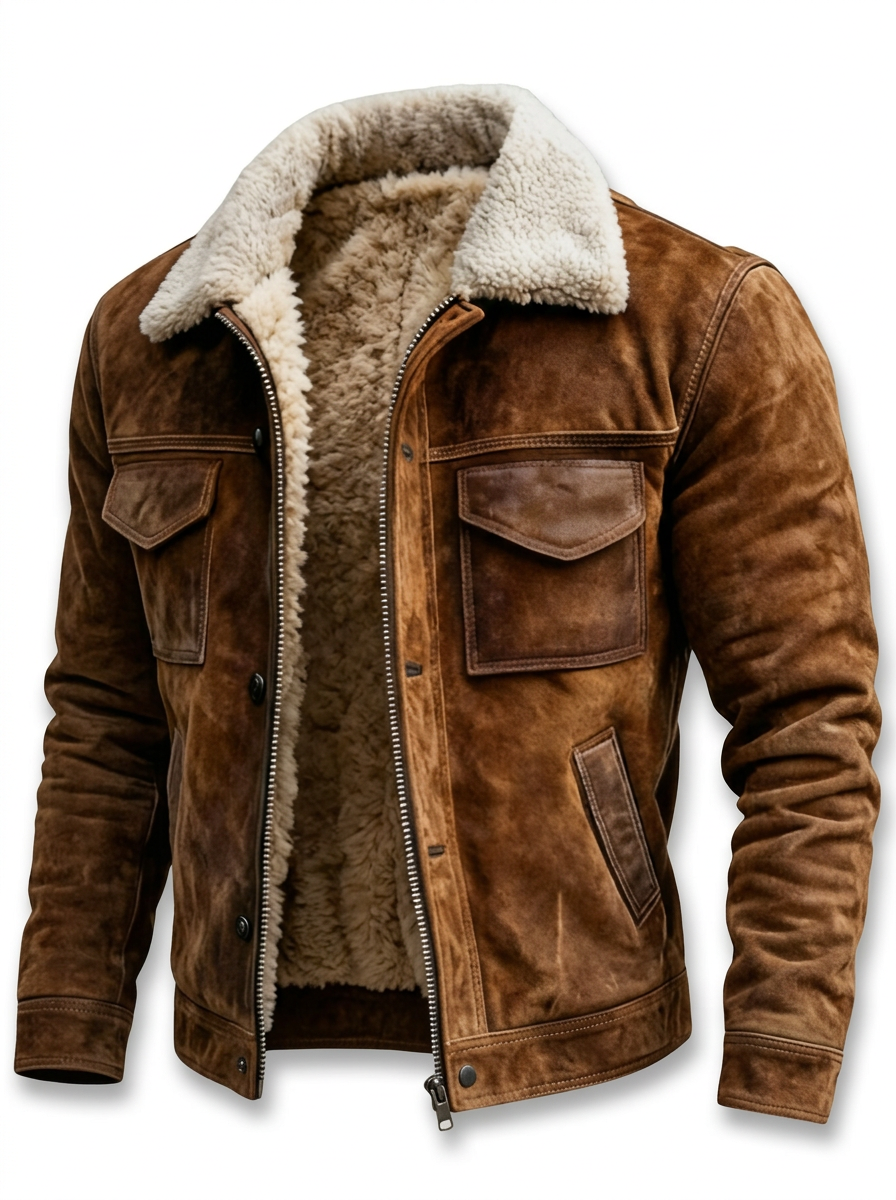 Wayne - Sherpa-Lined Leather Jacket