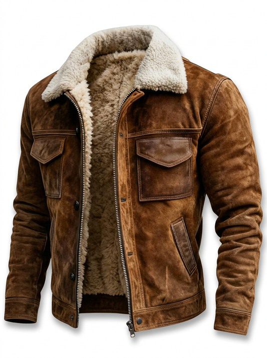 Wayne - Sherpa-Lined Leather Jacket