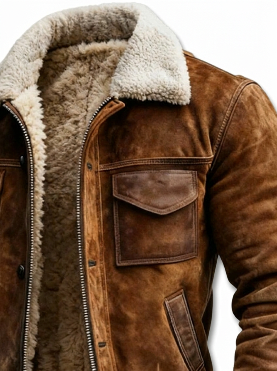 Wayne - Sherpa-Lined Leather Jacket