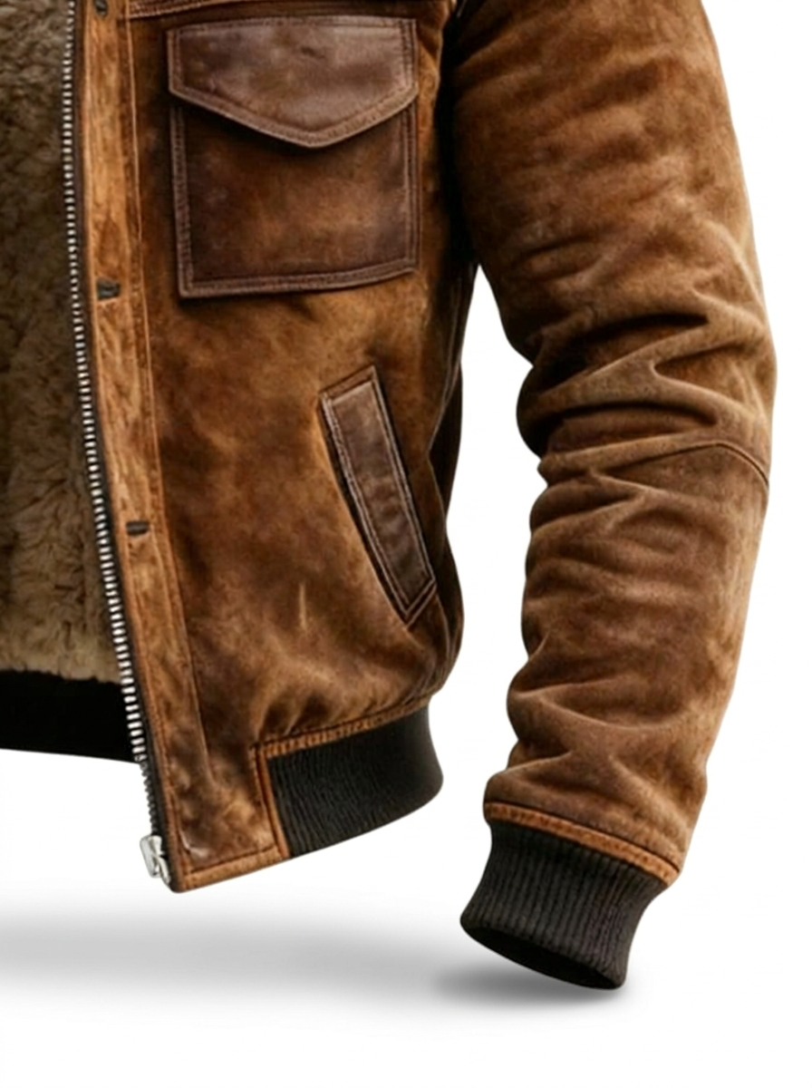 Wayne - Sherpa-Lined Leather Jacket