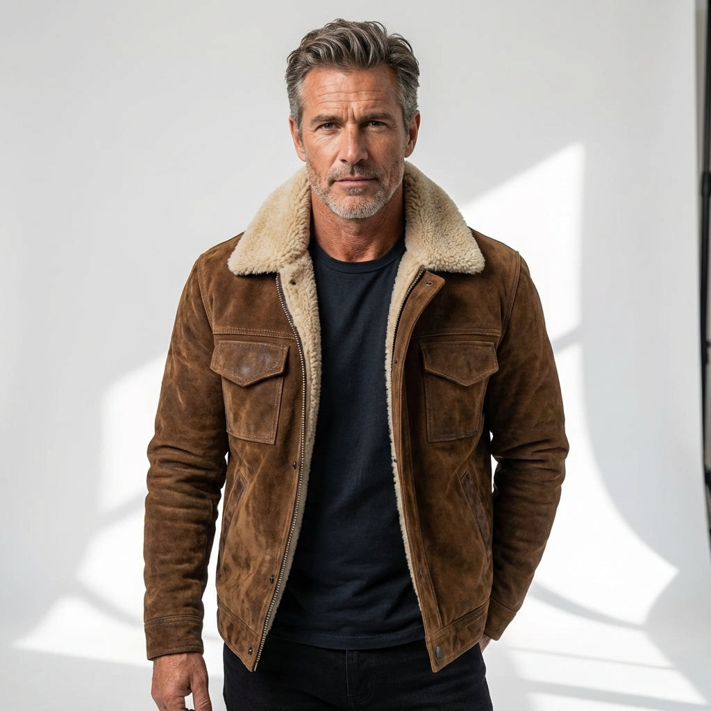 Wayne - Sherpa-Lined Leather Jacket