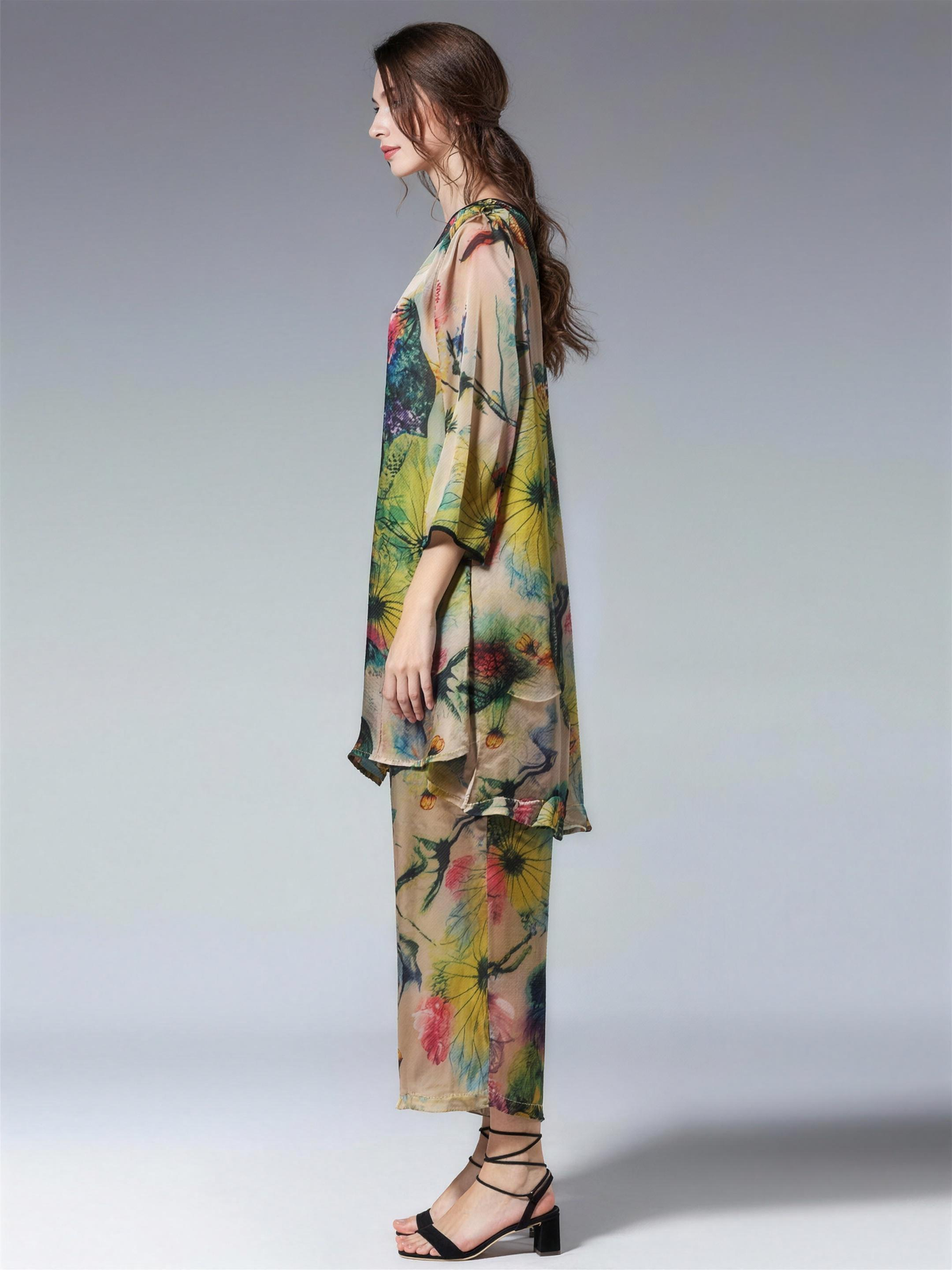 Coralie loose floral shirt and wide-leg pants set