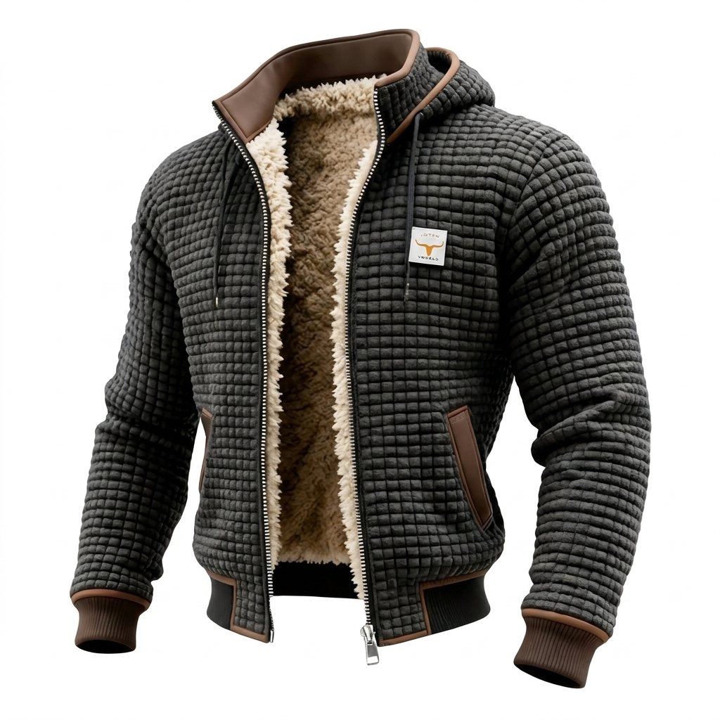 Brett - Waffle-Knit Hooded Jacket