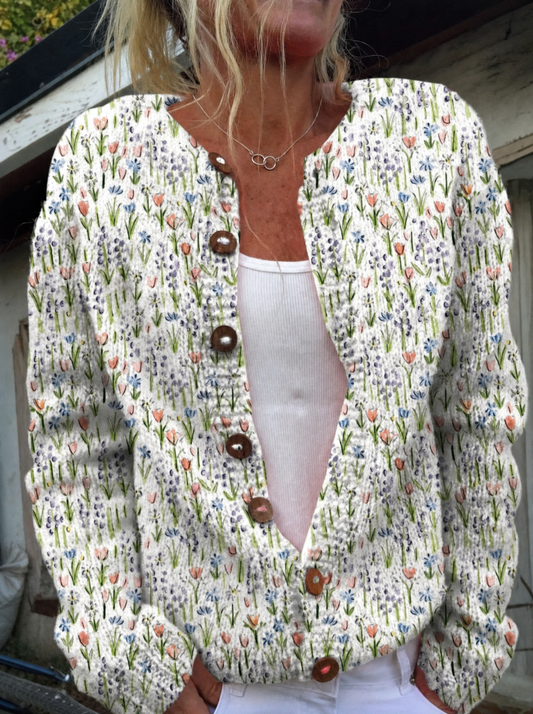 Noémie - Vintage Floral Knit Cardigan