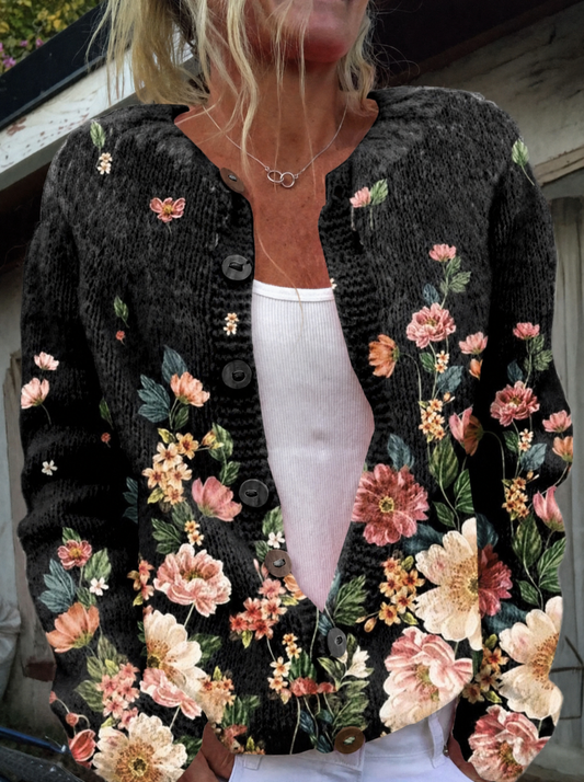 Solène - Vintage Floral Cardigan