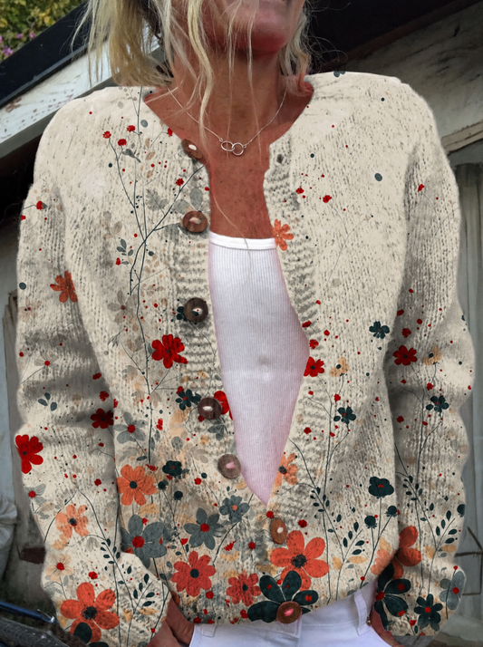 Sabrina - Vintage Floral Knit Cardigan