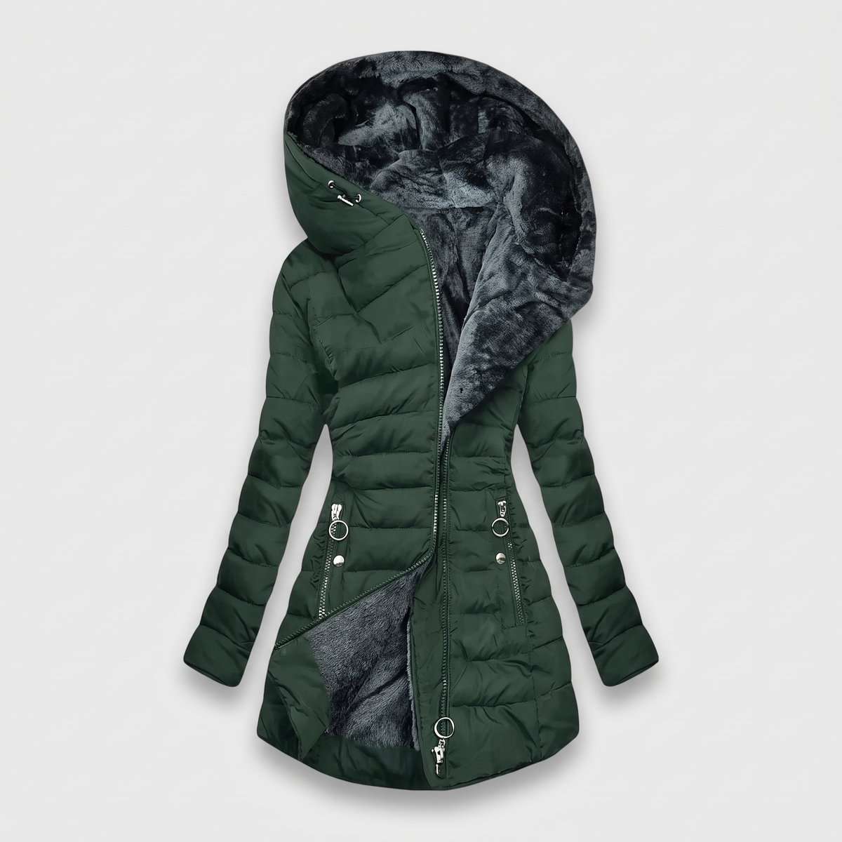 Adele - Fur-Lined Hooded Puffer Coat