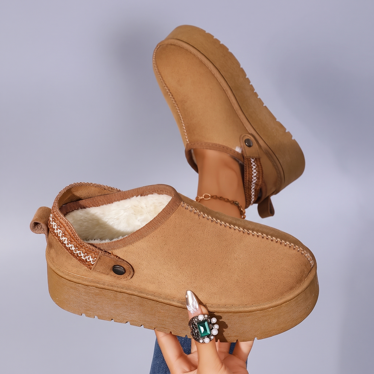 Dawn - Plush-Lined Platform Clogs