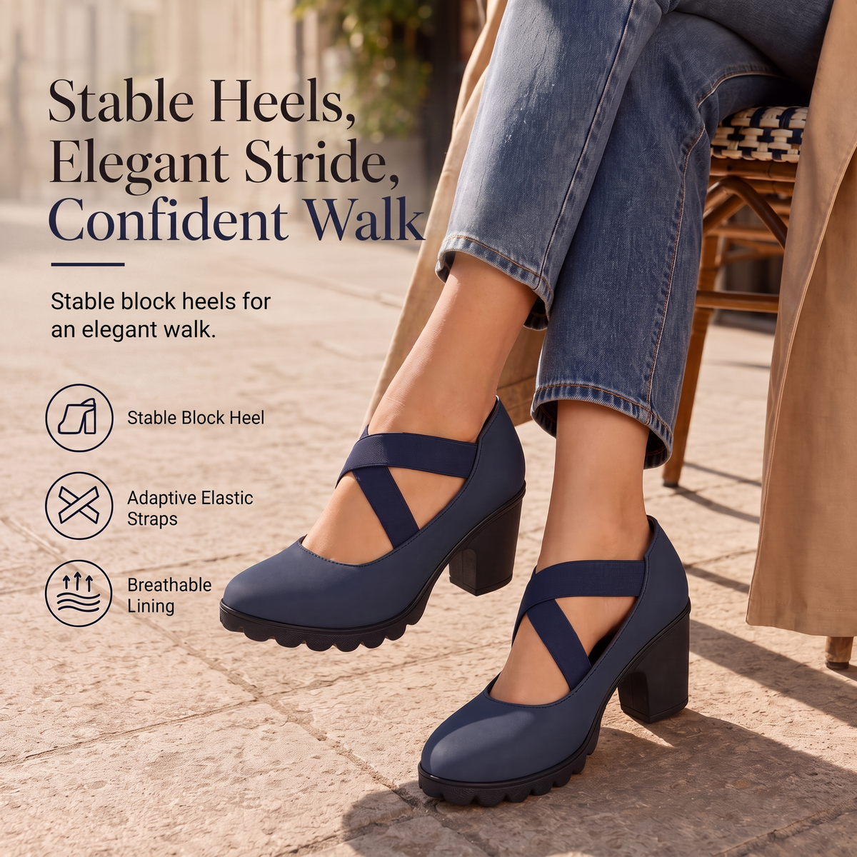 Jacqueline - Crisscross Strap Mary Jane Heels