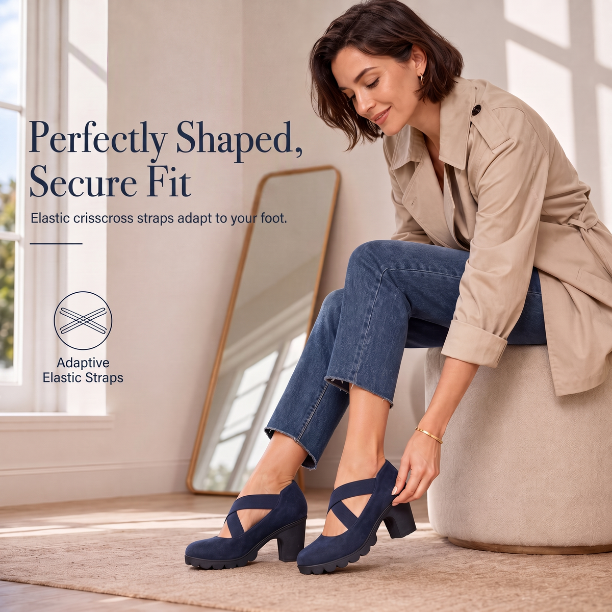 Jacqueline - Crisscross Strap Mary Jane Heels