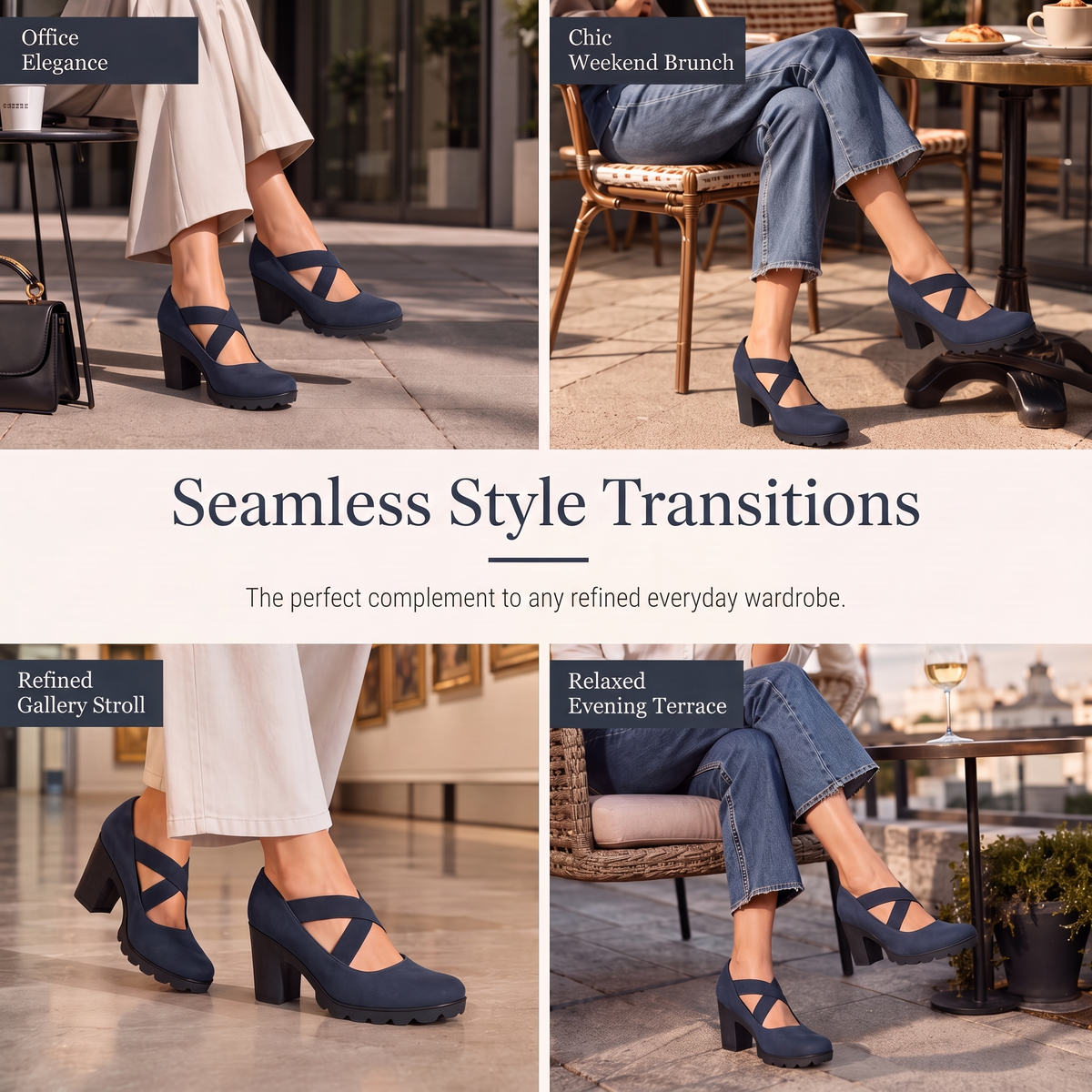 Jacqueline - Crisscross Strap Mary Jane Heels