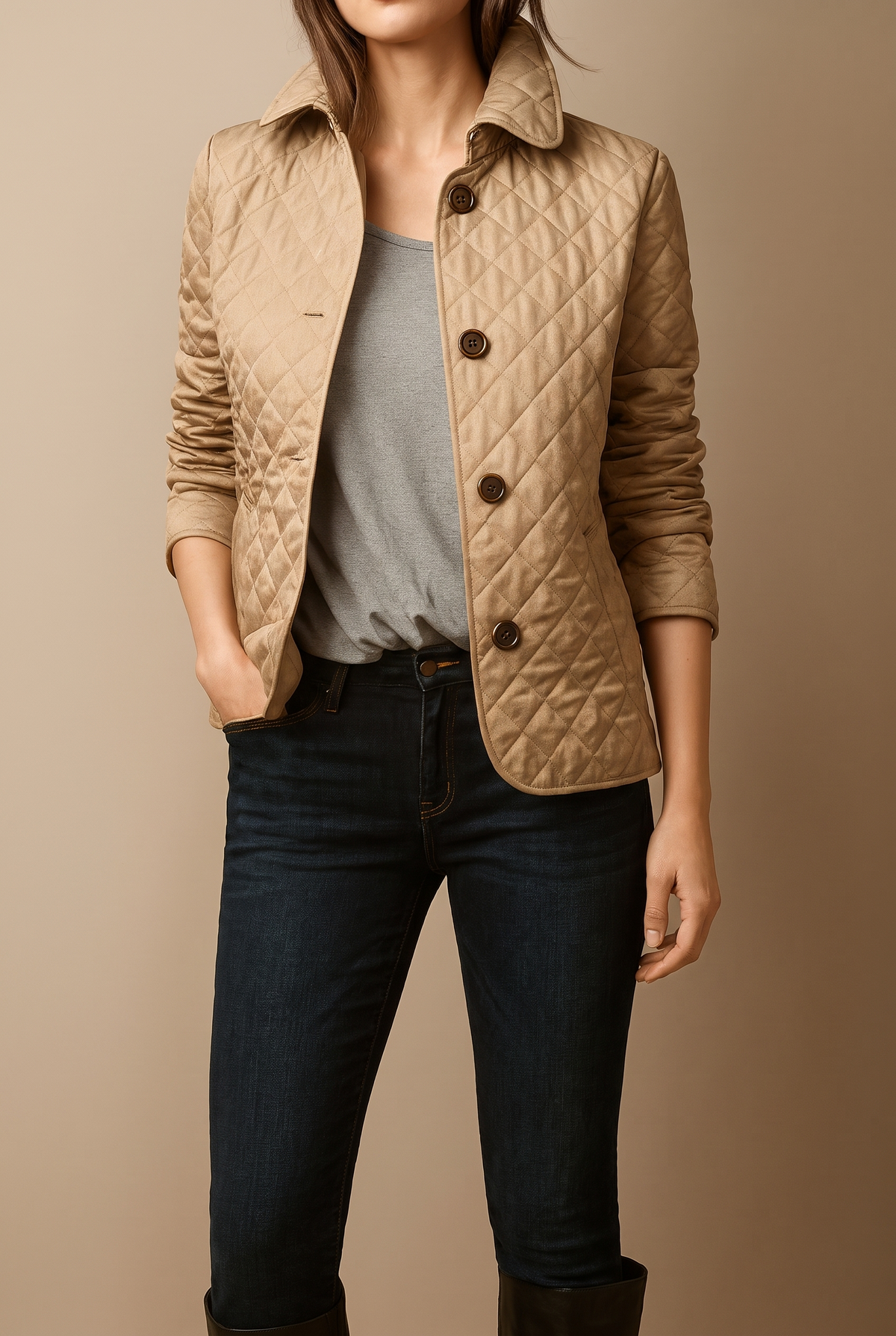 Alexandra - Quilted Button Jacket