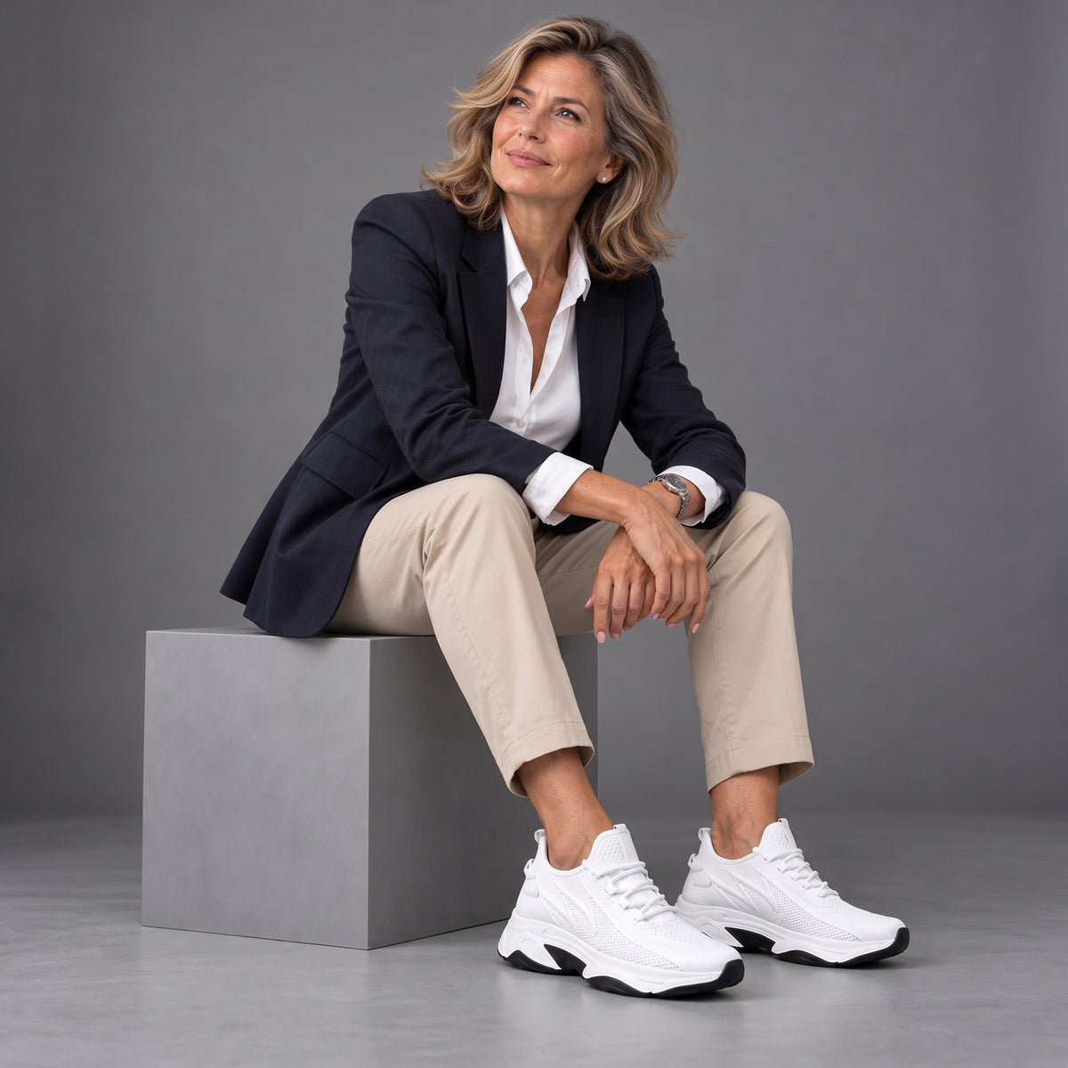 Carolyn - Hidden-Lift Knit Sneakers