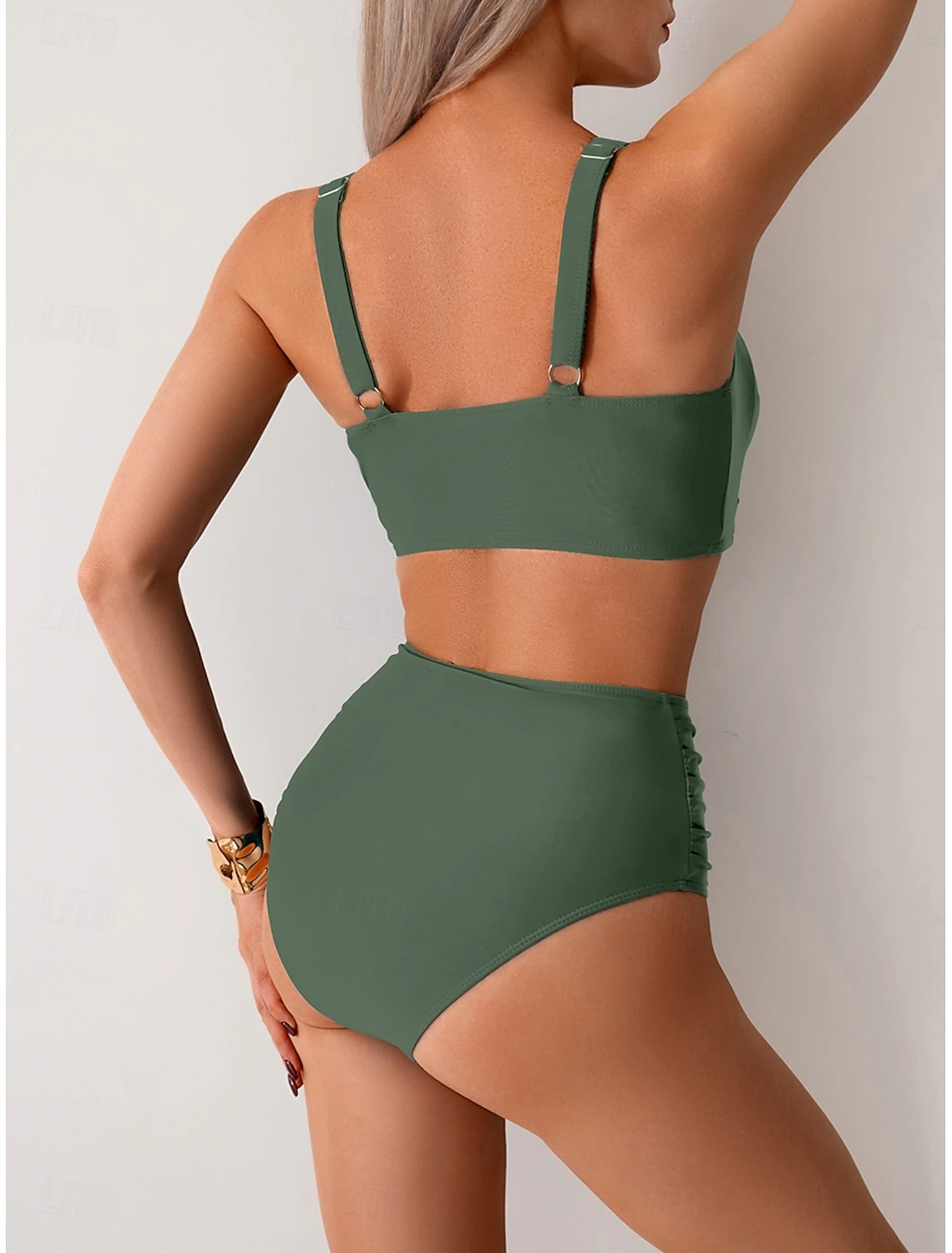 Maya | Pleated High-Waist Bikini Set - view 11