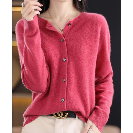 Charlene merino wool cardigan styled for work or casual