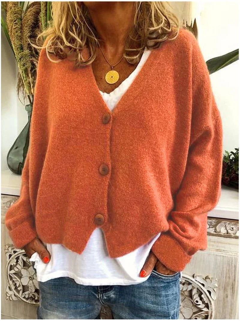 Belinda cozy knit cardigan worn as a warm layer