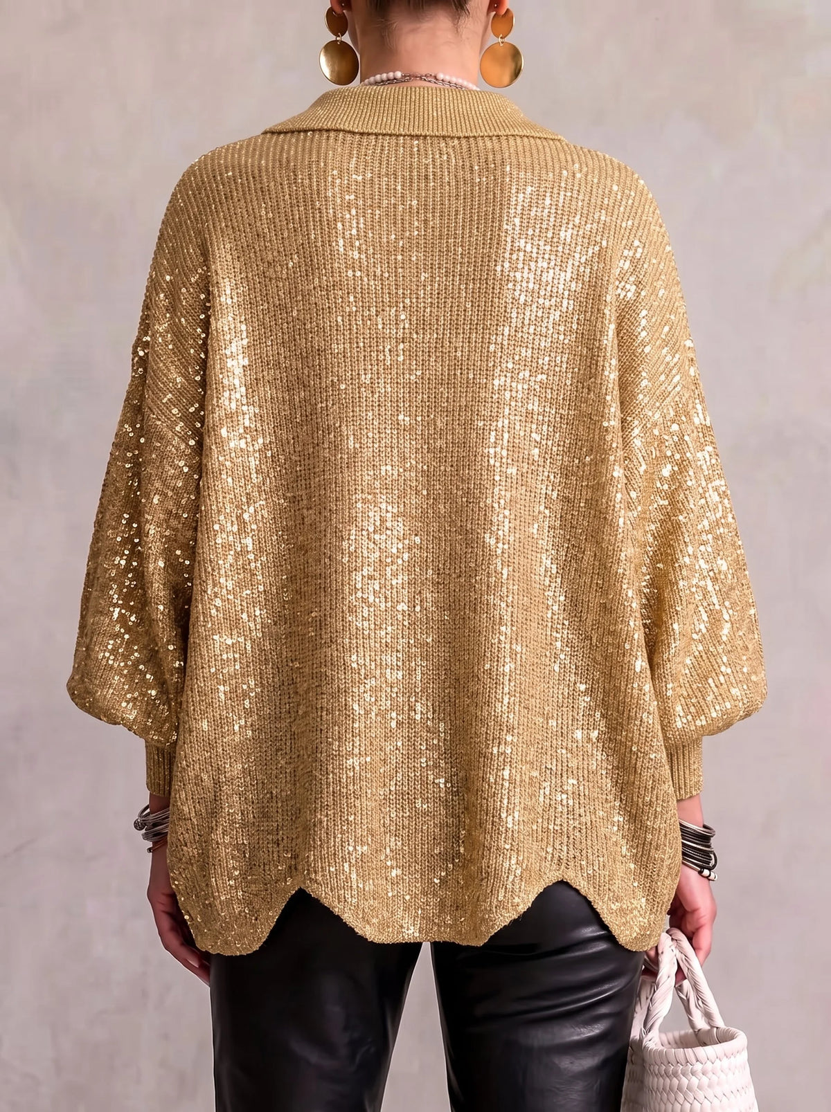 Elowen oversized collared cardigan worn relaxed