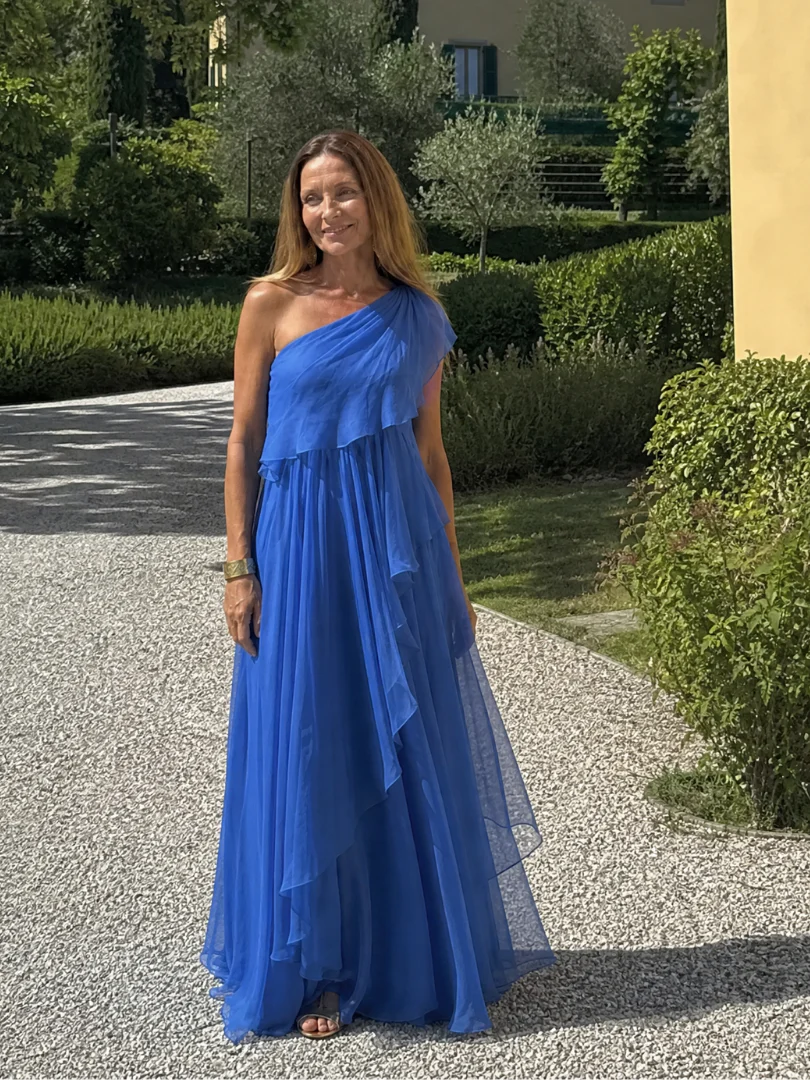 Rosalie - Asymmetric Ruffled Maxi Dress