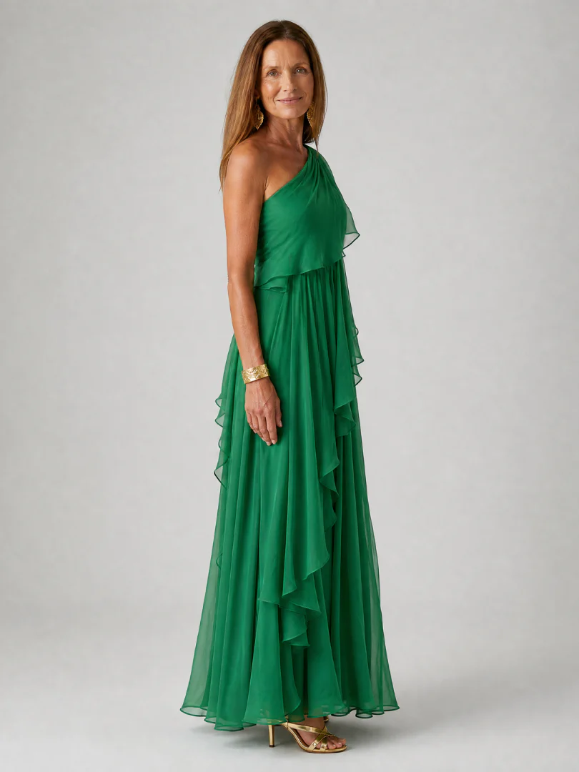 Rosalie - Asymmetric Ruffled Maxi Dress