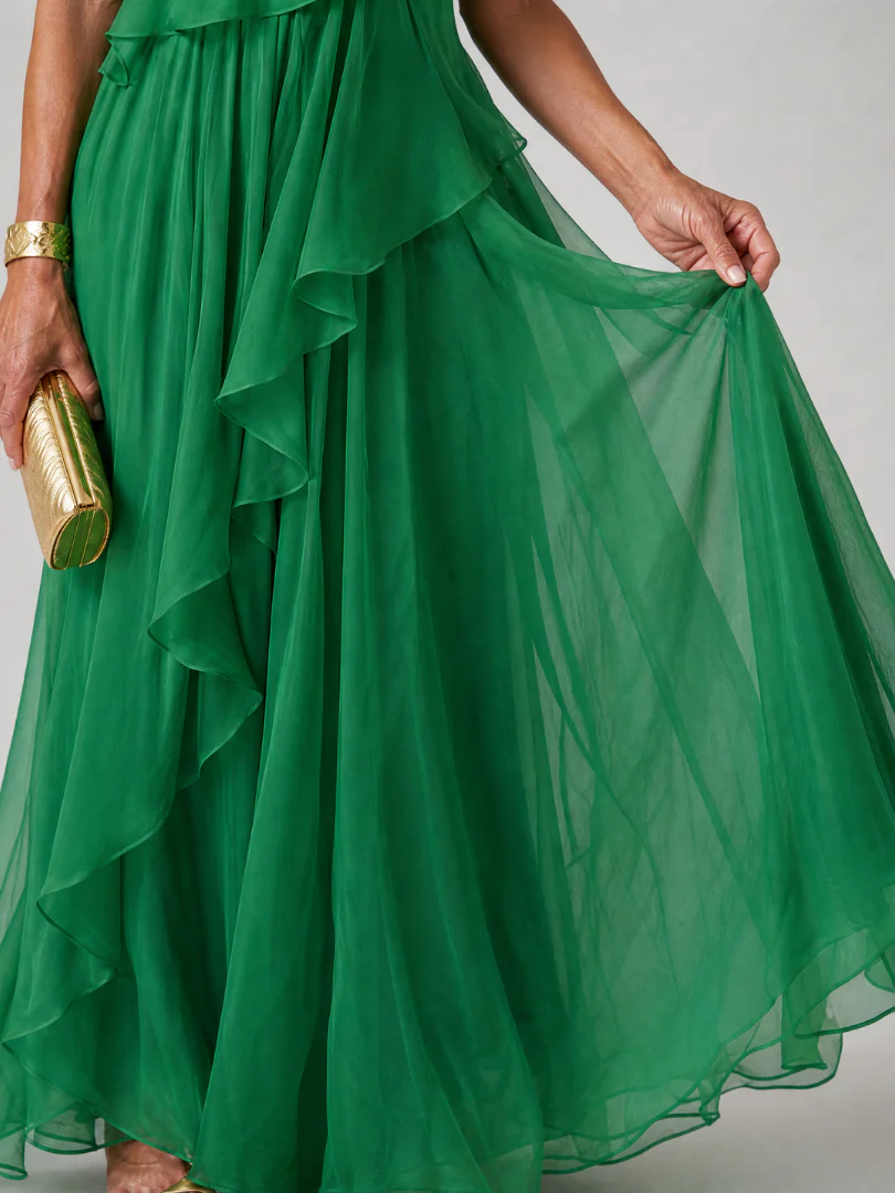 Rosalie - Asymmetric Ruffled Maxi Dress